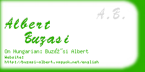 albert buzasi business card